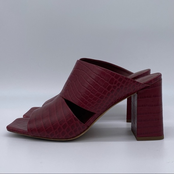 Vince Nelda Cutout Croc Leather Mules in Chianti - Picture 5 of 11